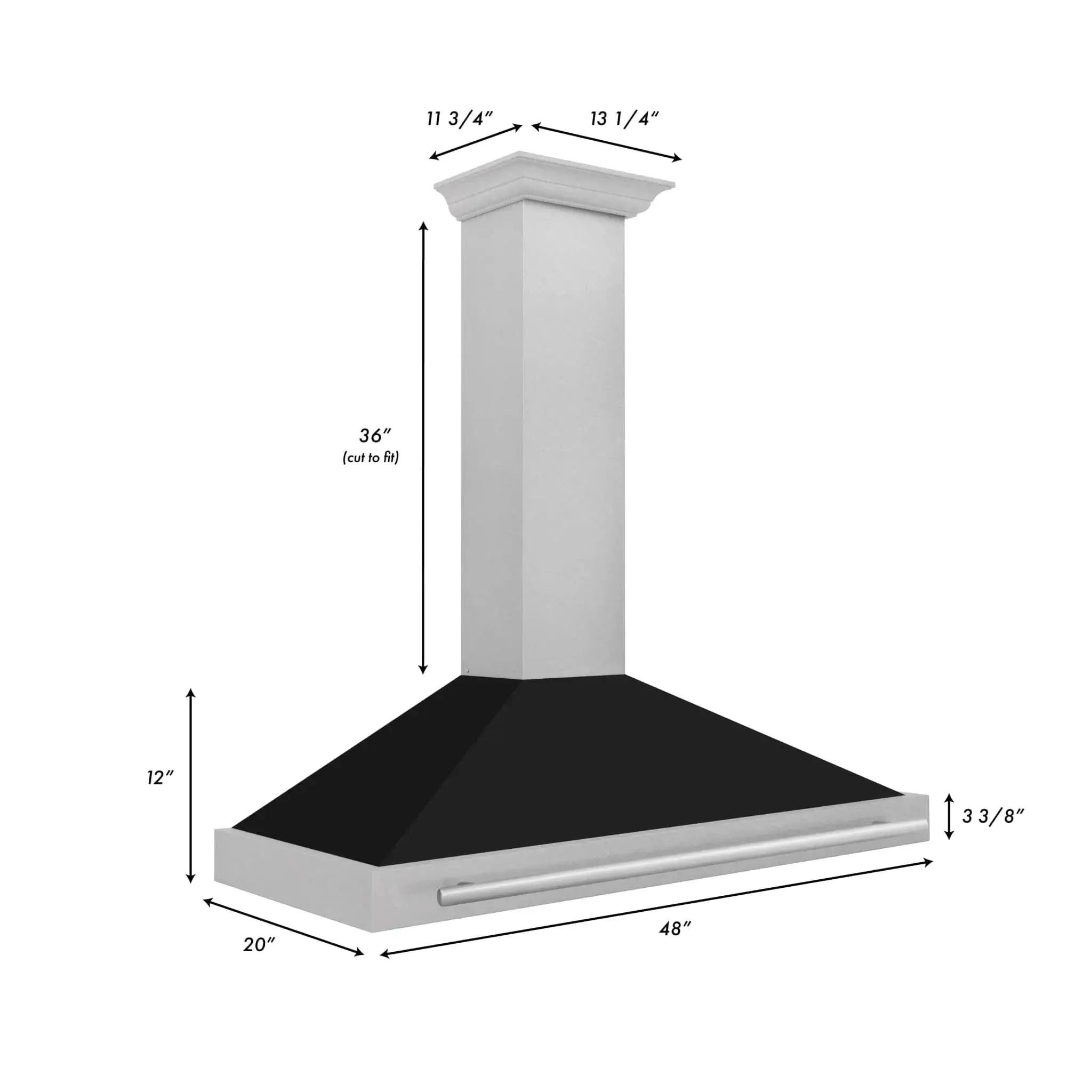 ZLINE 48" Stainless Range Hood Shell, Stainless Handle KB4SNX-BLM-48 by Farmhouse Kitchen and Bath