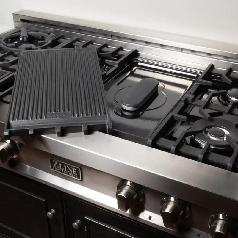 ZLINE 48" Stainless Steel 6.0 cu.ft. 7 Gas Burner/Electric Oven Range with Griddle RA48 by Farmhouse Kitchen and Bath