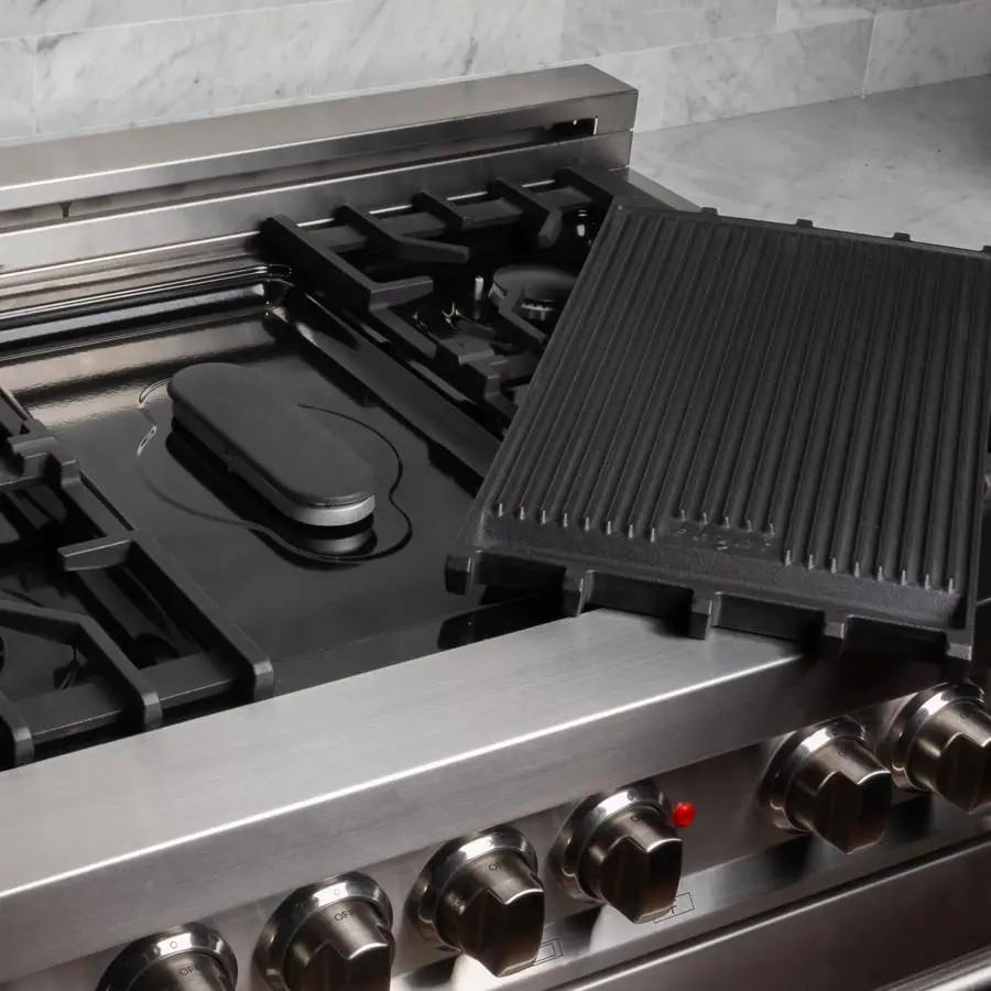 ZLINE 48" Stainless Steel 6.0 cu.ft. 7 Gas Burner/Electric Oven Range with Griddle RA48 by Farmhouse Kitchen and Bath