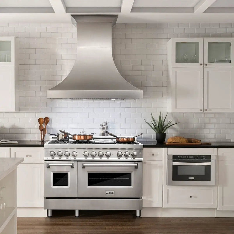 ZLINE 48" Stainless Steel 6.0 cu.ft. 7 Gas Burner/Electric Oven Range with Griddle RA48 by Farmhouse Kitchen and Bath