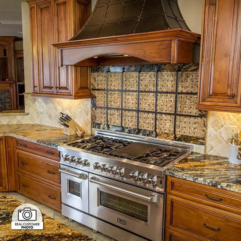 ZLINE 48" Stainless Steel 6.0 cu.ft. 7 Gas Burner/Electric Oven Range with Griddle RA48 by Farmhouse Kitchen and Bath