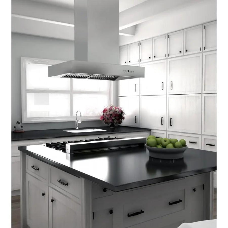 ZLINE 48" Stainless Steel Island Range Hood, KECOMi-48 by Farmhouse Kitchen and Bath
