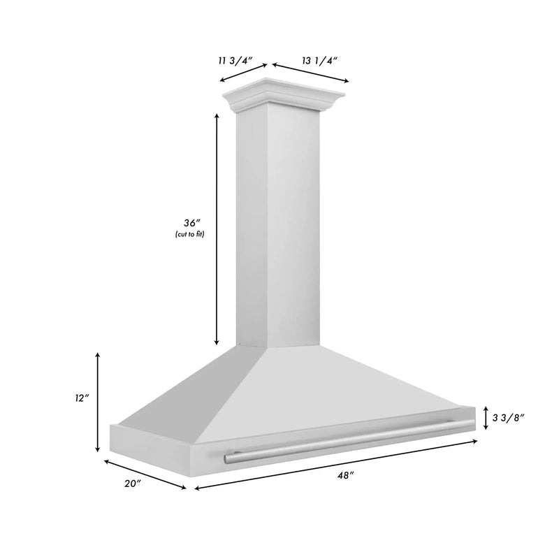 ZLINE 48" Stainless Steel Range Hood with Stainless Steel Handle KB4STX-48 by Farmhouse Kitchen and Bath