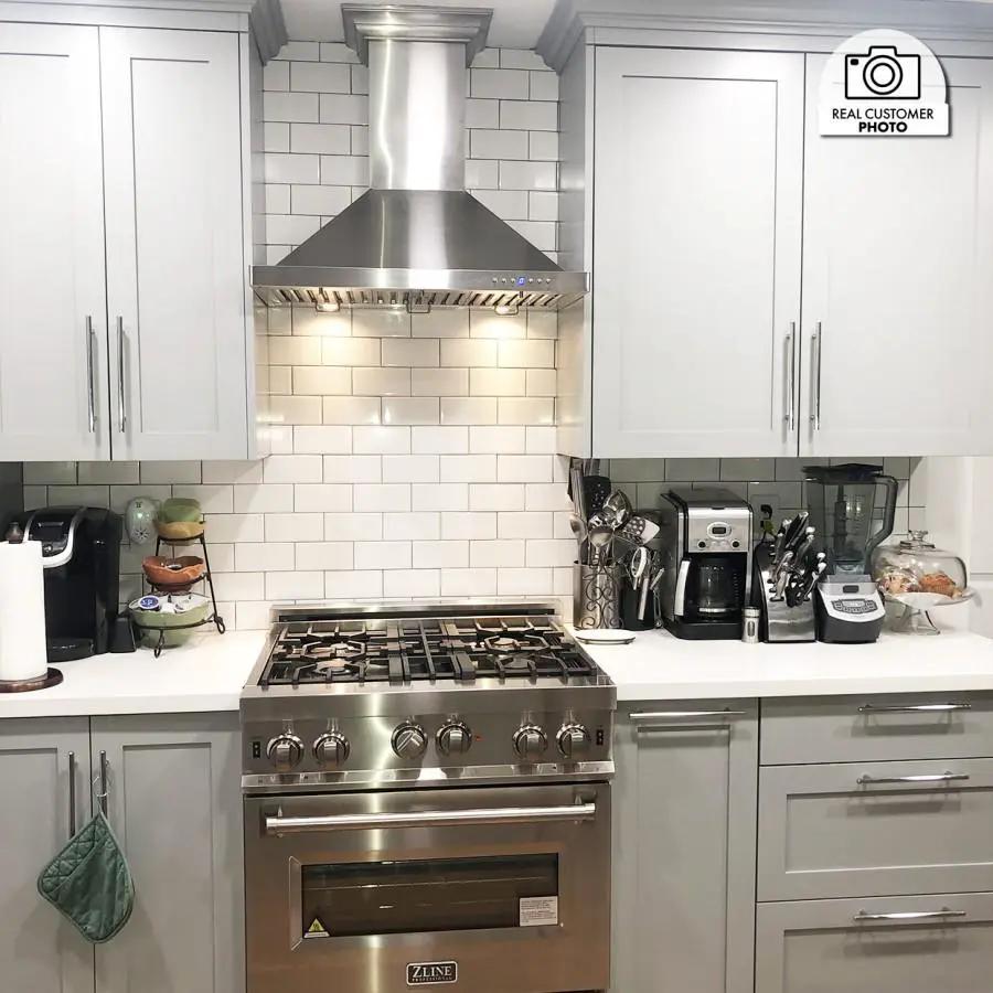 ZLINE 48" Stainless Steel Wall Range Hood, Crown Molding, KBCRN-48 by Farmhouse Kitchen and Bath
