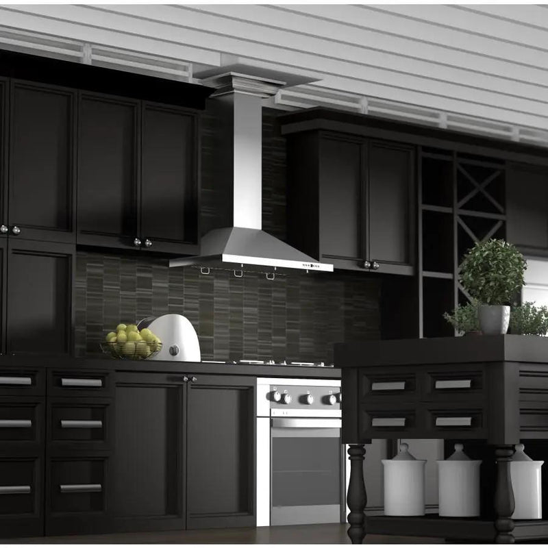 ZLINE 48" Stainless Steel Wall Range Hood, Crown Molding, KBCRN-48 by Farmhouse Kitchen and Bath
