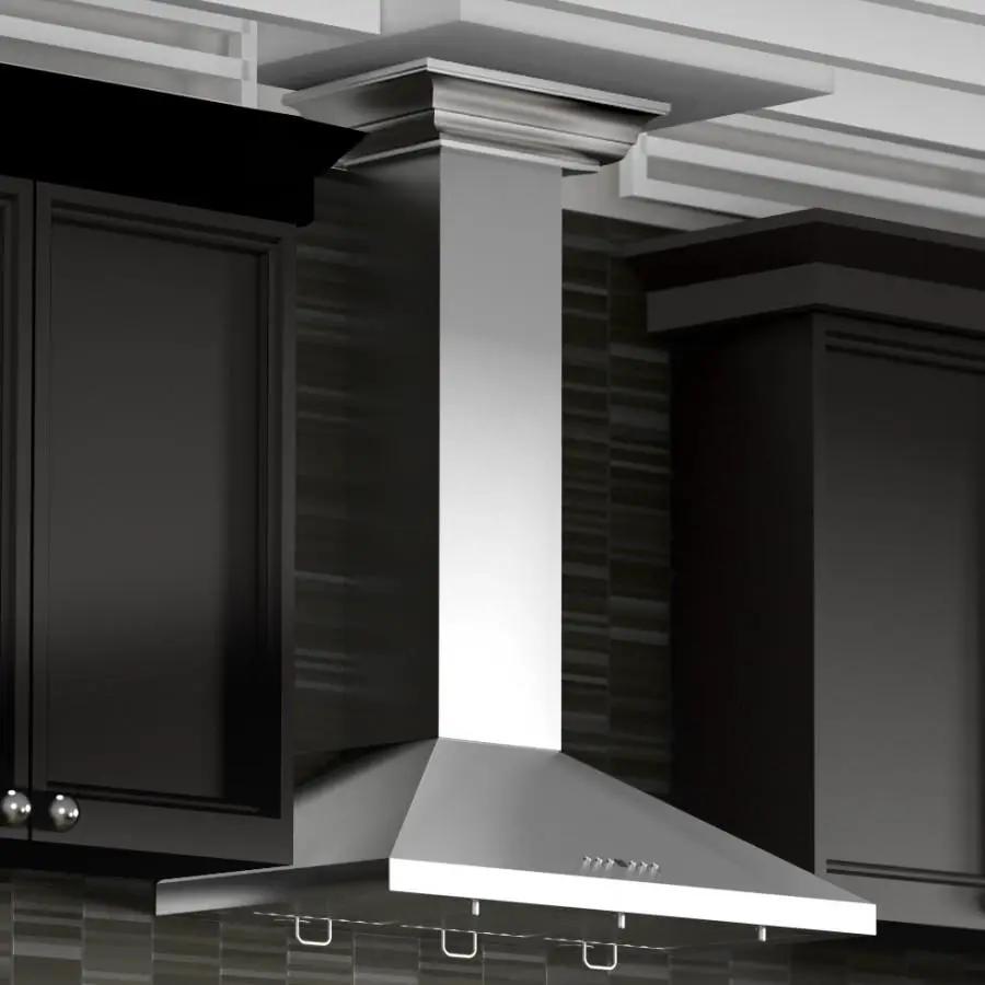ZLINE 48" Stainless Steel Wall Range Hood, Crown Molding, KL2CRN-48 by Farmhouse Kitchen and Bath