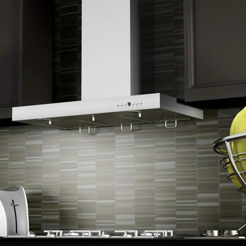 ZLINE 48" Stainless Wall Range Hood with Crown Molding, KECRN-48 by Farmhouse Kitchen and Bath