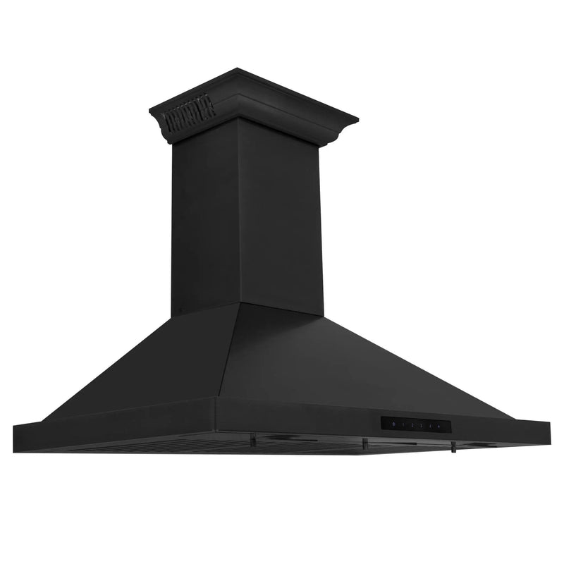 ZLINE 48" Wall Black Stainless Range Hood, Crown Speaker, BSKBNCRN-BT-48 by Farmhouse Kitchen and Bath