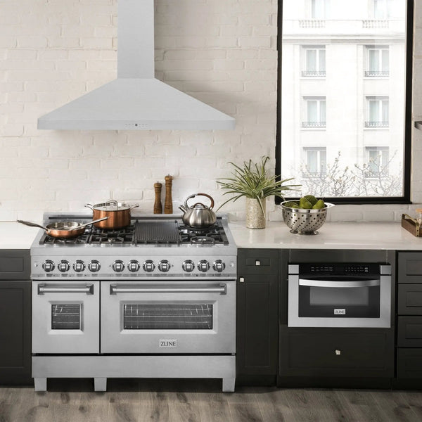 ZLINE 48" Wall Mount Range Hood in DuraSnow Stainless Steel, 8KF2S-48, photo 2 of 9
