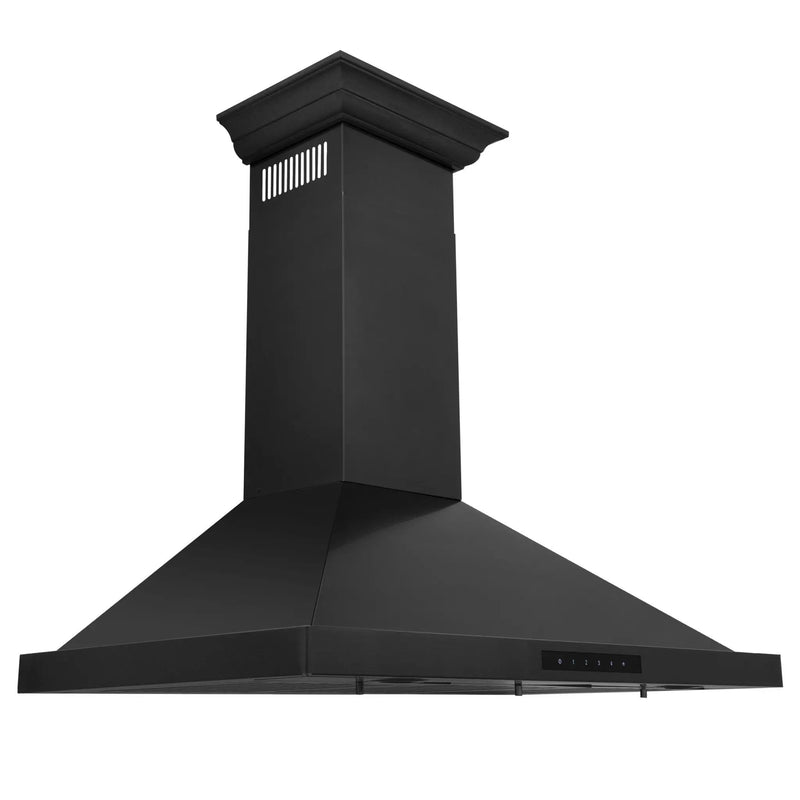 ZLINE 48" Wall Range Hood, Black Stainless, Crown Molding, BSKBNCRN-48 by Farmhouse Kitchen and Bath