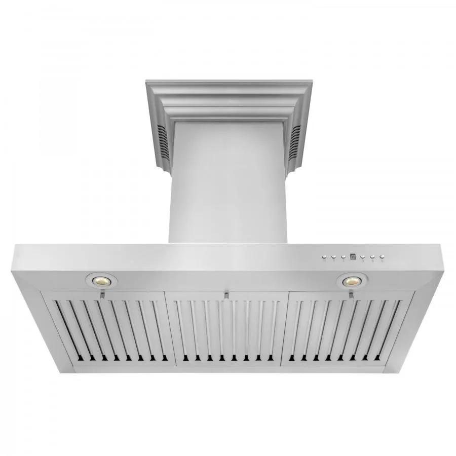 ZLINE 48" Wall Range Hood, Built-in CrownSound® Bluetooth Speakers, KECRN-BT-48 by Farmhouse Kitchen and Bath