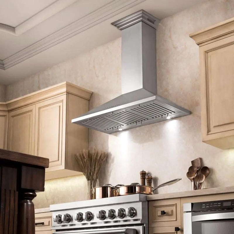 ZLINE 48" Wall Range Hood, Built-in CrownSound® Bluetooth Speakers, KL2CRN-BT-48 by Farmhouse Kitchen and Bath