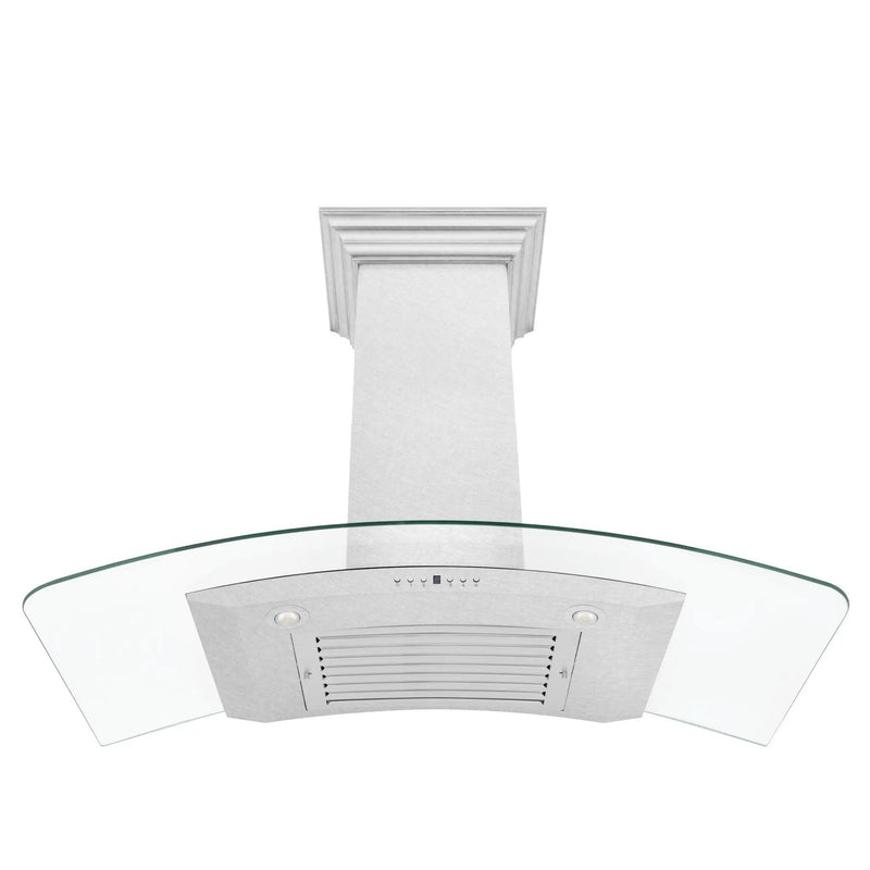 ZLINE 48" Wall Range Hood, Snow Finish Stainless & Glass, 8KN4S-48 by Farmhouse Kitchen and Bath
