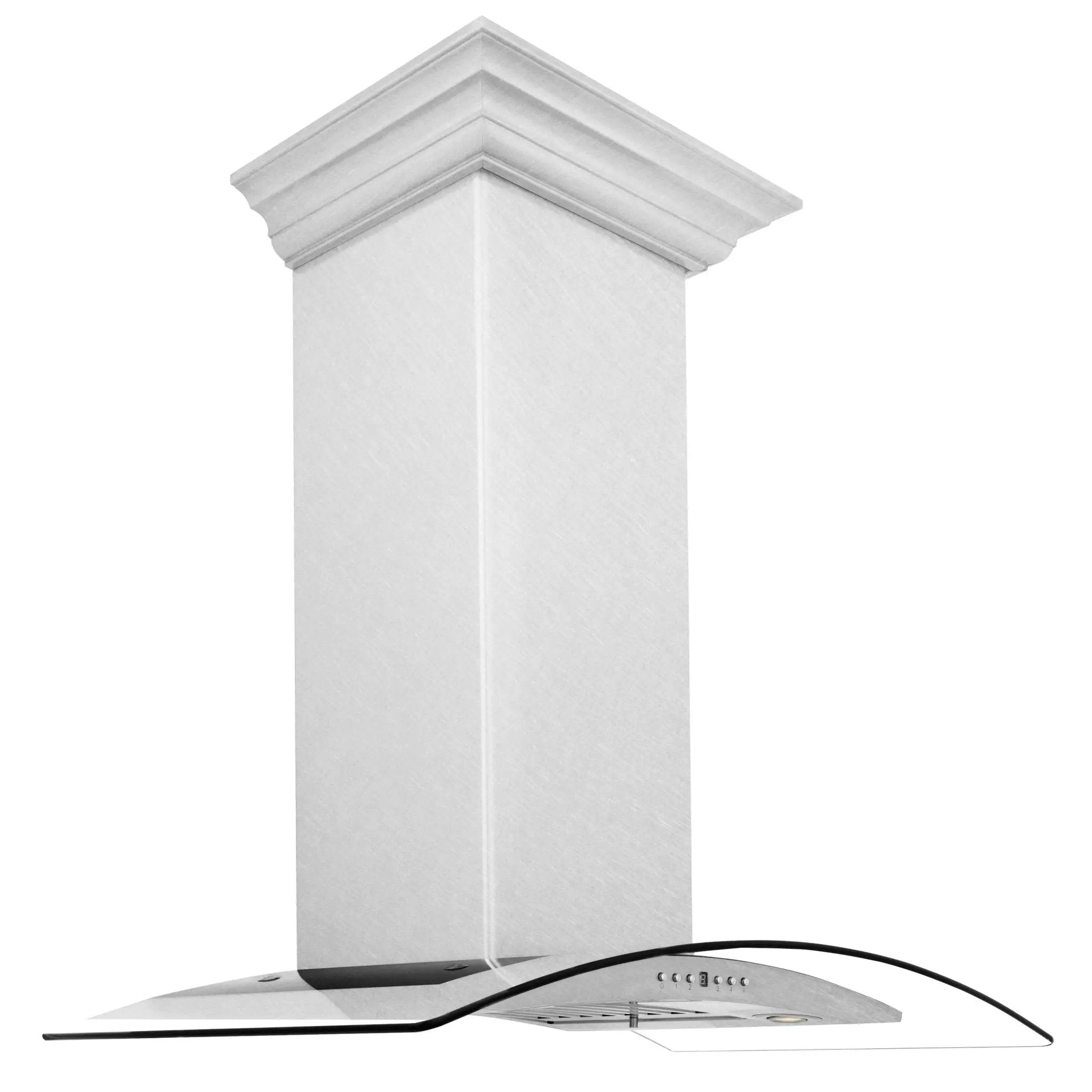 ZLINE 48" Wall Range Hood, Snow Finish Stainless & Glass, 8KN4S-48 by Farmhouse Kitchen and Bath
