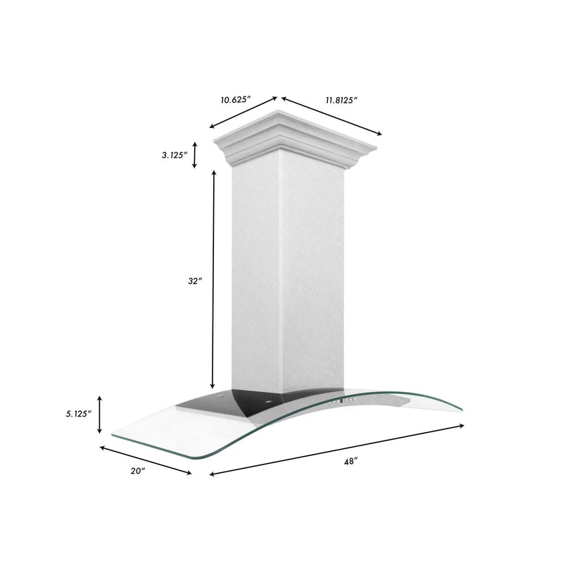 ZLINE 48" Wall Range Hood, Snow Finish Stainless & Glass, 8KN4S-48 by Farmhouse Kitchen and Bath