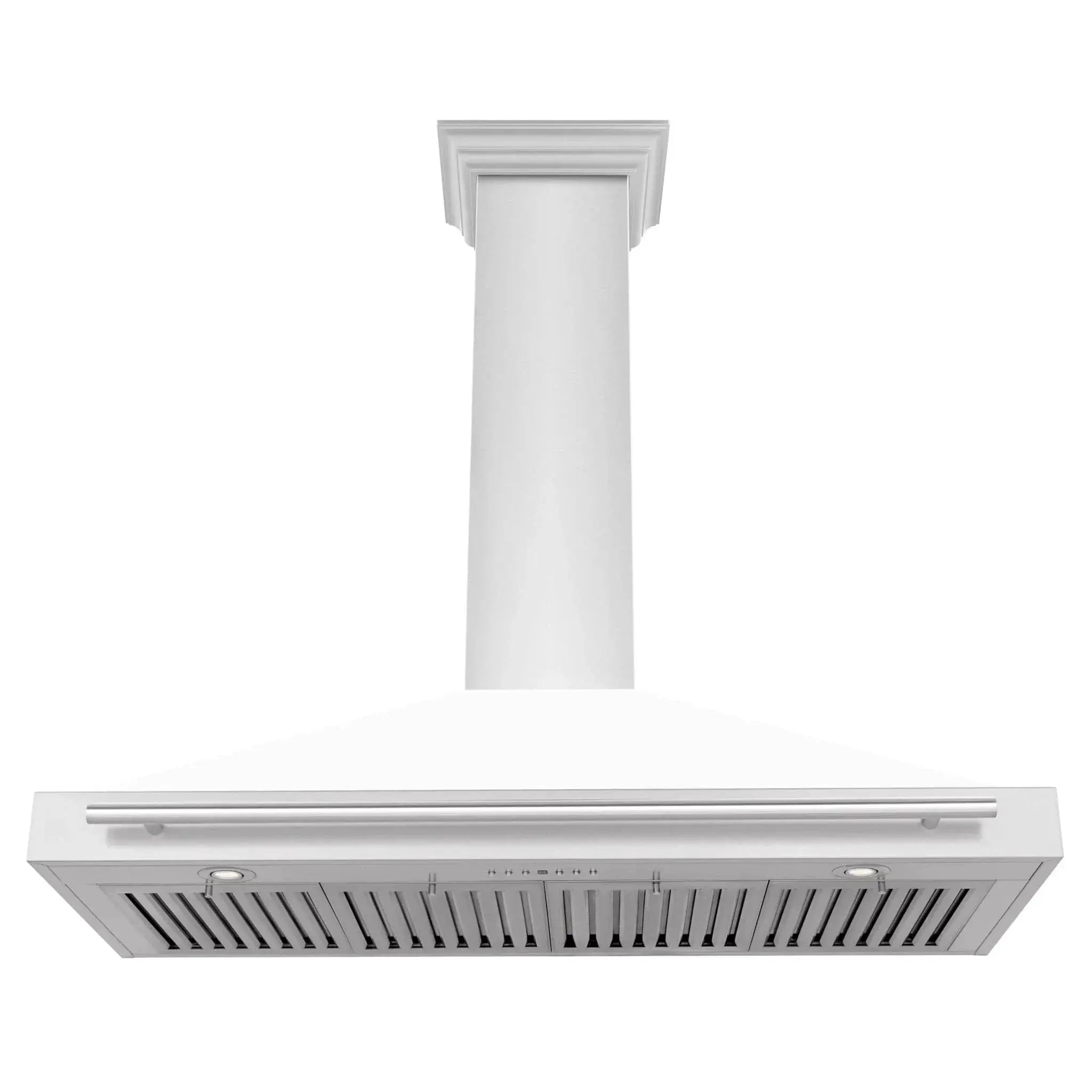 ZLINE 48" White Matte Range Hood, Stainless Steel Handle KB4SNX-WM-48 by Farmhouse Kitchen and Bath