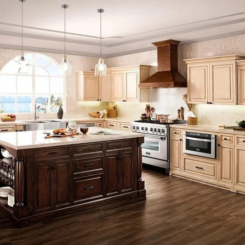 ZLINE 48" Wooden Wall Range Hood in Walnut, KBRR-48 by Farmhouse Kitchen and Bath