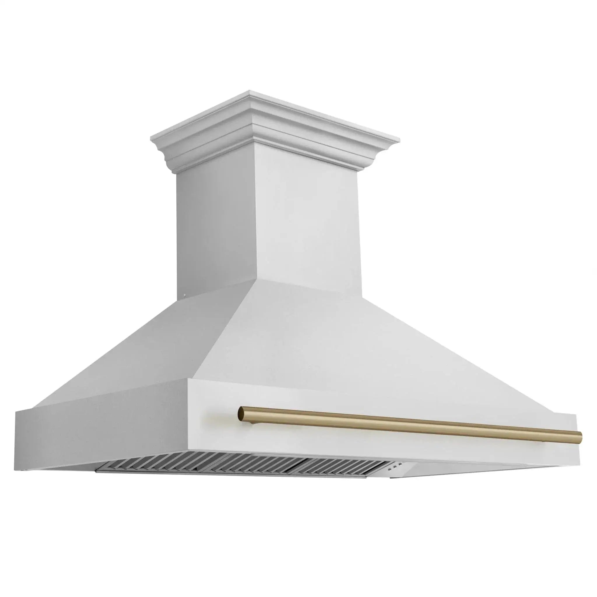 ZLINE 48"Stainless Steel Range Hood, White Matte Shell, 8654STZ-48-CB by Farmhouse Kitchen and Bath