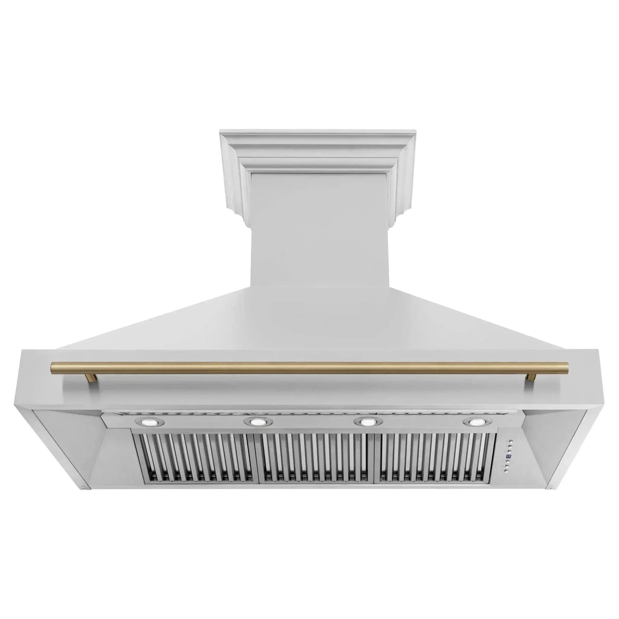 ZLINE 48"Stainless Steel Range Hood, White Matte Shell, 8654STZ-48-CB by Farmhouse Kitchen and Bath