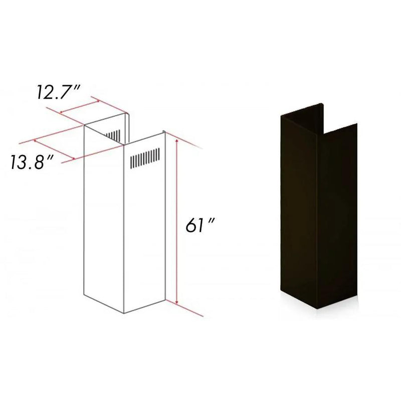 ZLINE 5' Chimney Extension for Ceilings up to 12.5', 8667B-E by Farmhouse Kitchen and Bath