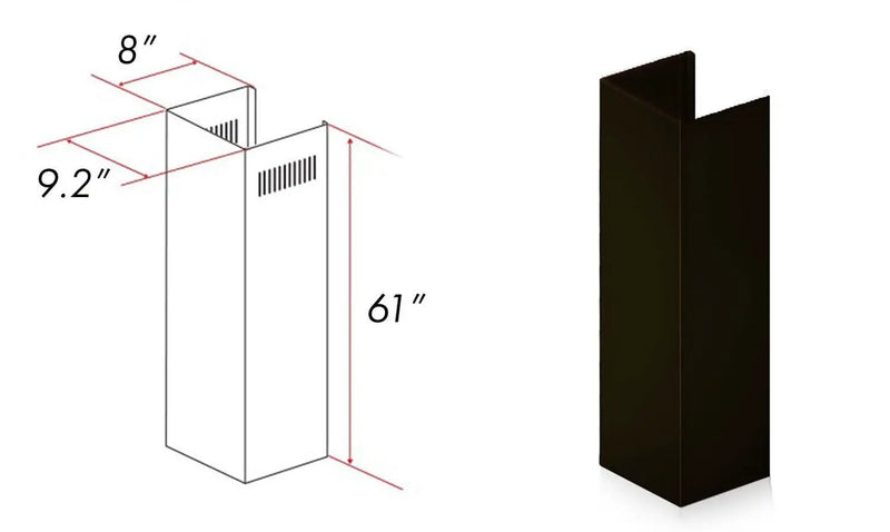 ZLINE 5 Ft. Chimney Extension For Ceilings Up To 12.5 Ft. 8KBB-E by Farmhouse Kitchen and Bath