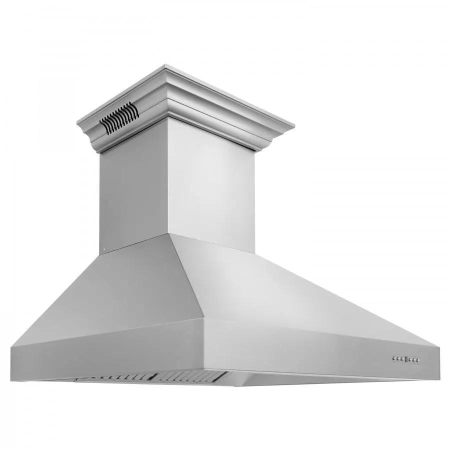 ZLINE 54" Professional Wall Range Hood, Built-in CrownSound® Bluetooth Speakers, 697CRN-BT-54 by Farmhouse Kitchen and Bath
