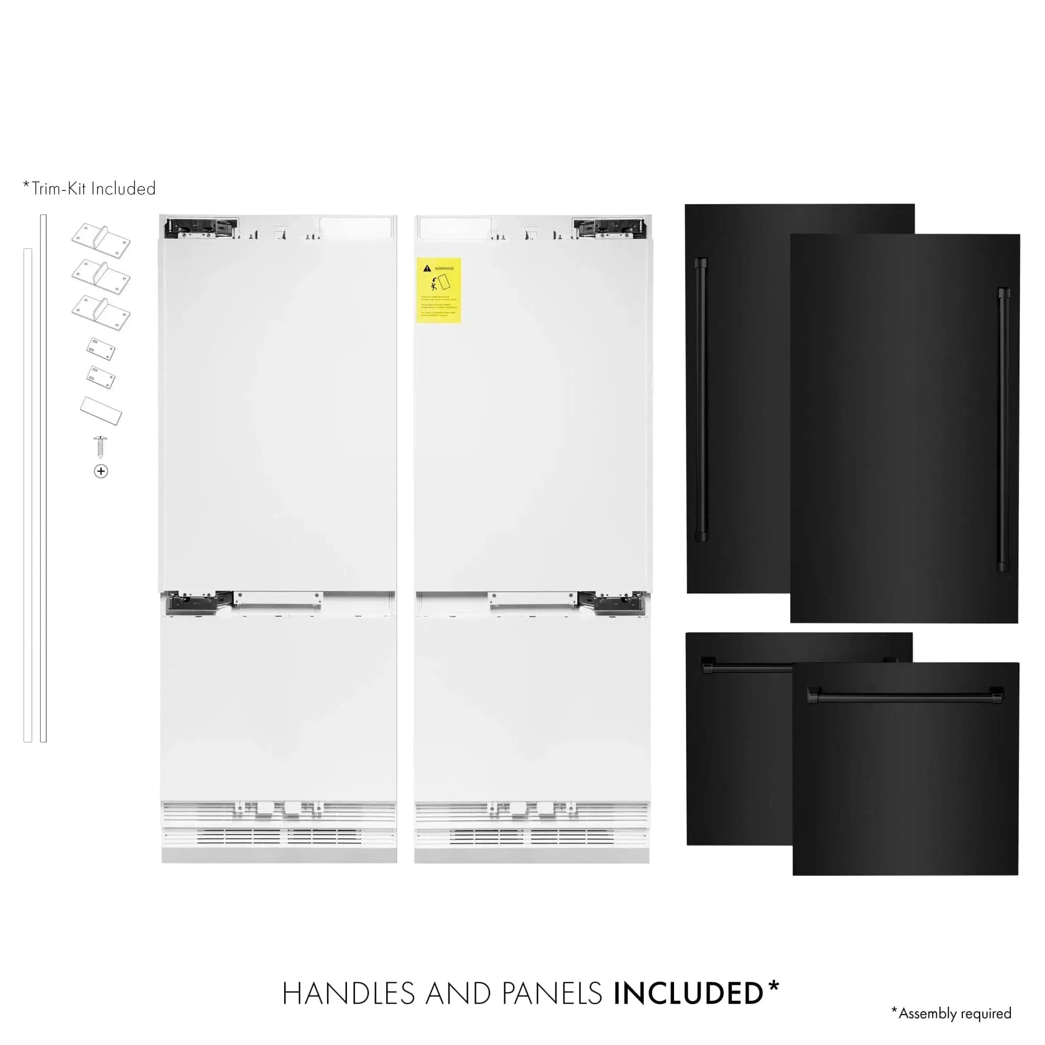 ZLINE 60" 32.2 cu. ft. Built-In 4-Door French Door Refrigerator with Internal Water and Ice Dispenser in Black Stainless Steel RBIV-BS-60 by Farmhouse Kitchen and Bath