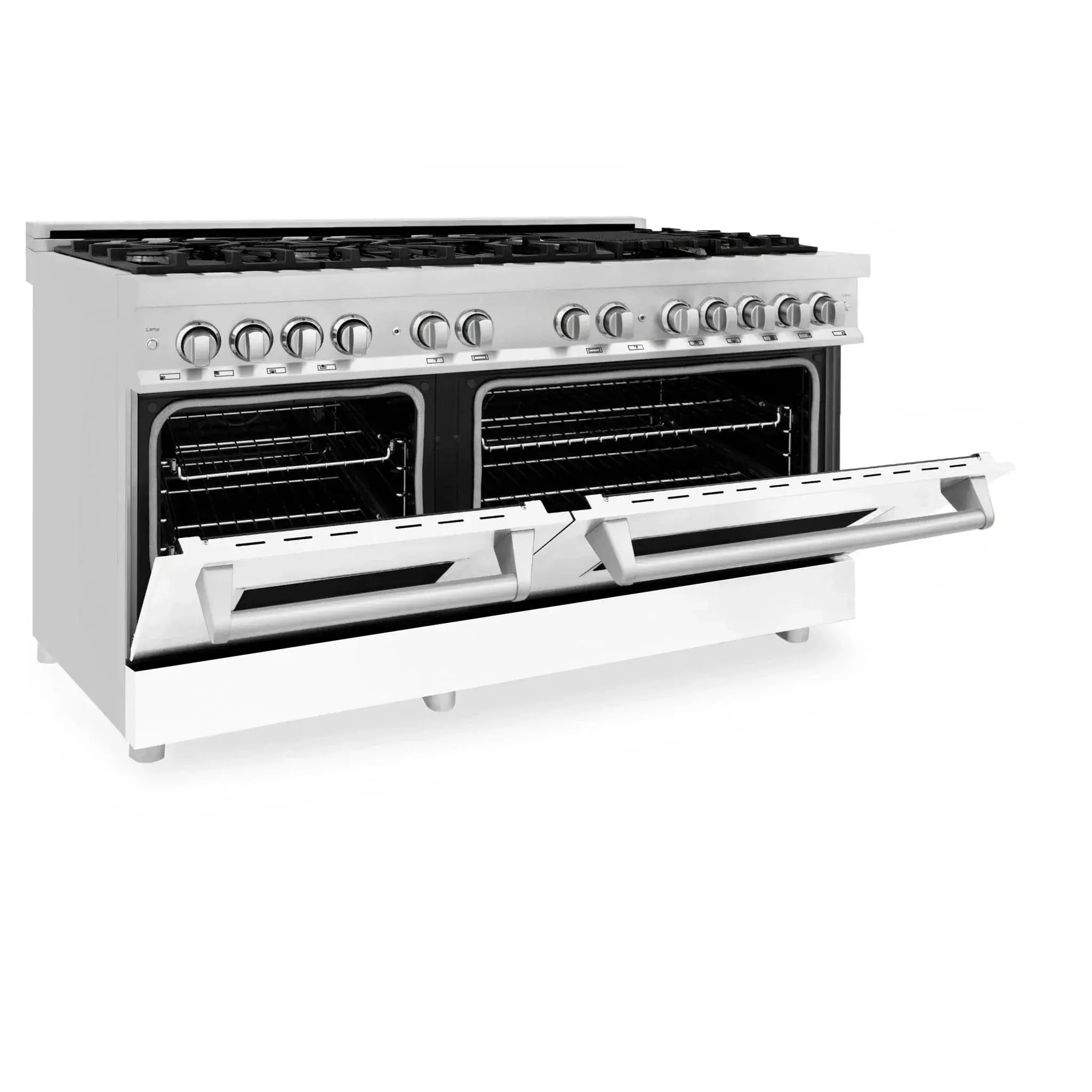 ZLINE 60" 7.4 cu. ft. Dual Fuel Range with Gas Stove and Electric Oven in Stainless Steel and White Matte Door, RA-WM-60 by Farmhouse Kitchen and Bath