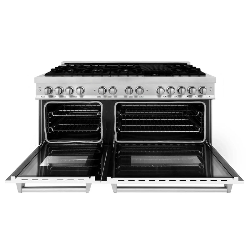 ZLINE 60" 7.4 cu. ft. Dual Fuel Range with Gas Stove and Electric Oven in Stainless Steel and White Matte Door, RA-WM-60 by Farmhouse Kitchen and Bath