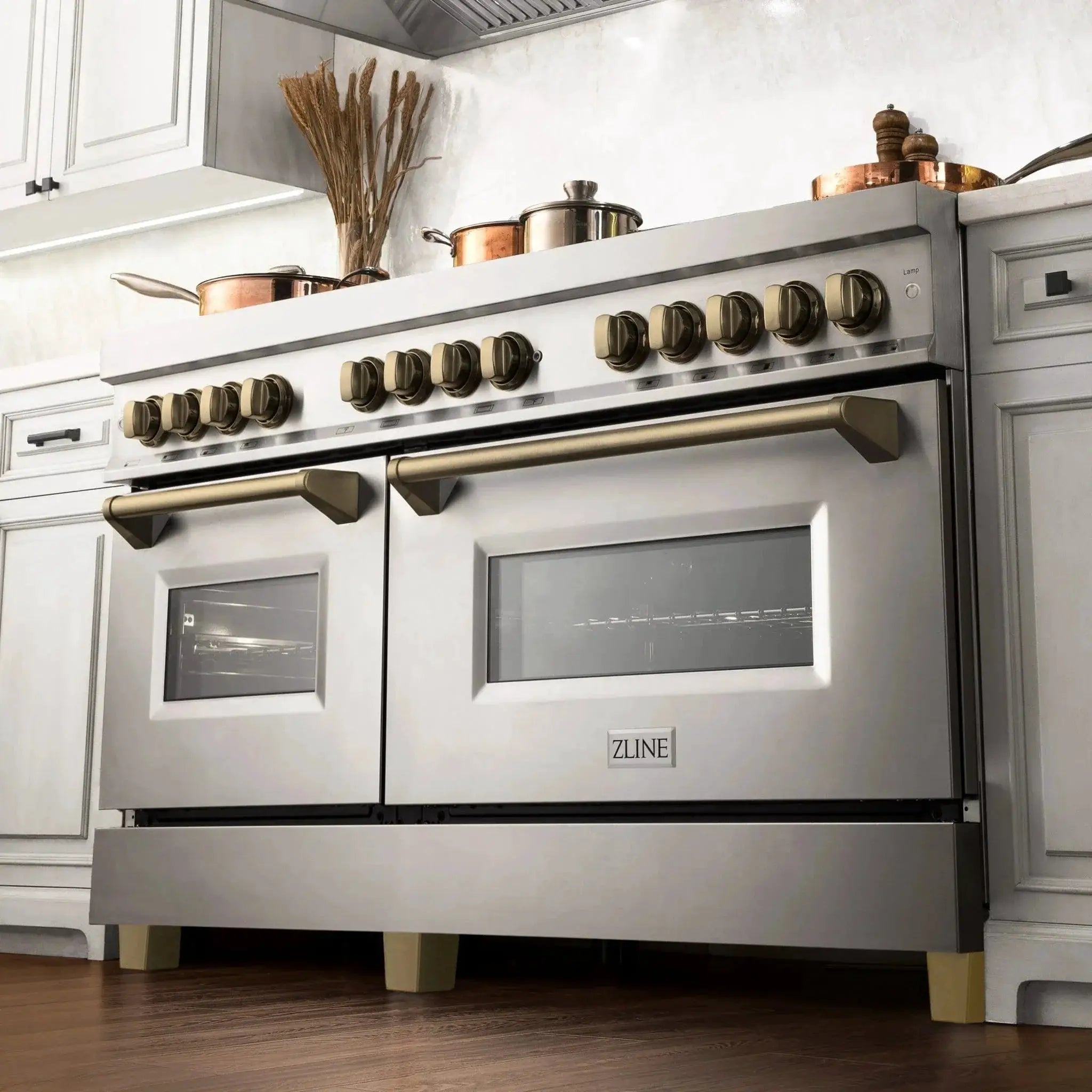 ZLINE 60" Autograph Edition, 7.4 cu. ft. Dual Fuel Range, RAZ-60-G by Farmhouse Kitchen and Bath