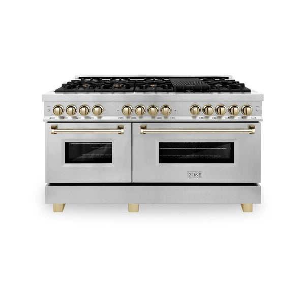 ZLINE 60" Autograph Edition, 7.4 cu. ft. Dual Fuel Range, RAZ-60-G, photo 2 of 10