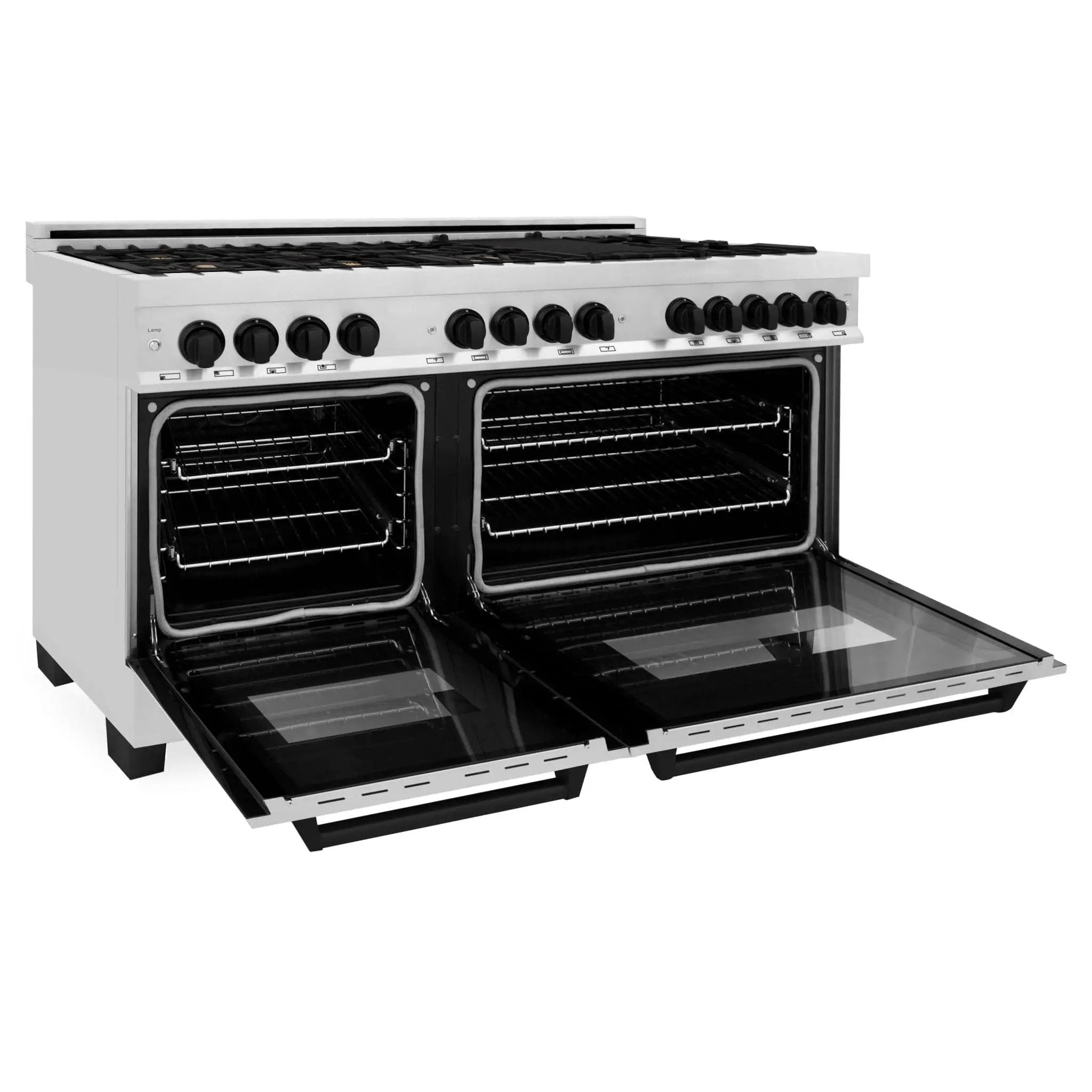 ZLINE 60" Autograph Edition, 7.4 cu. ft. Dual Fuel Range, RAZ-60-MB by Farmhouse Kitchen and Bath