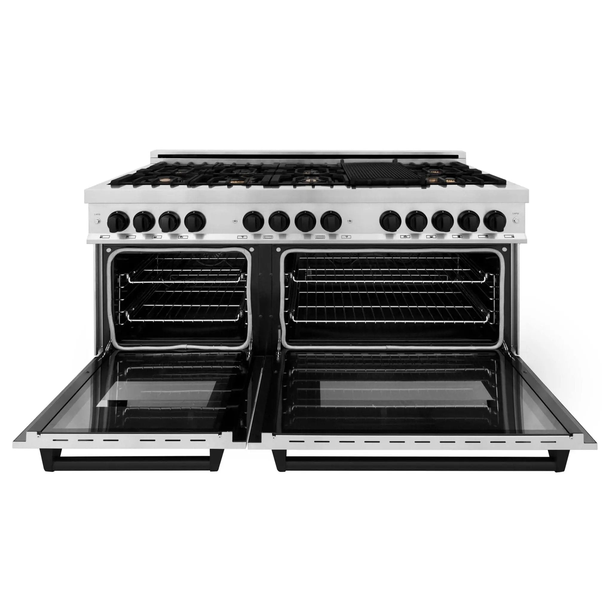 ZLINE 60" Autograph Edition, 7.4 cu. ft. Dual Fuel Range, RAZ-60-MB by Farmhouse Kitchen and Bath