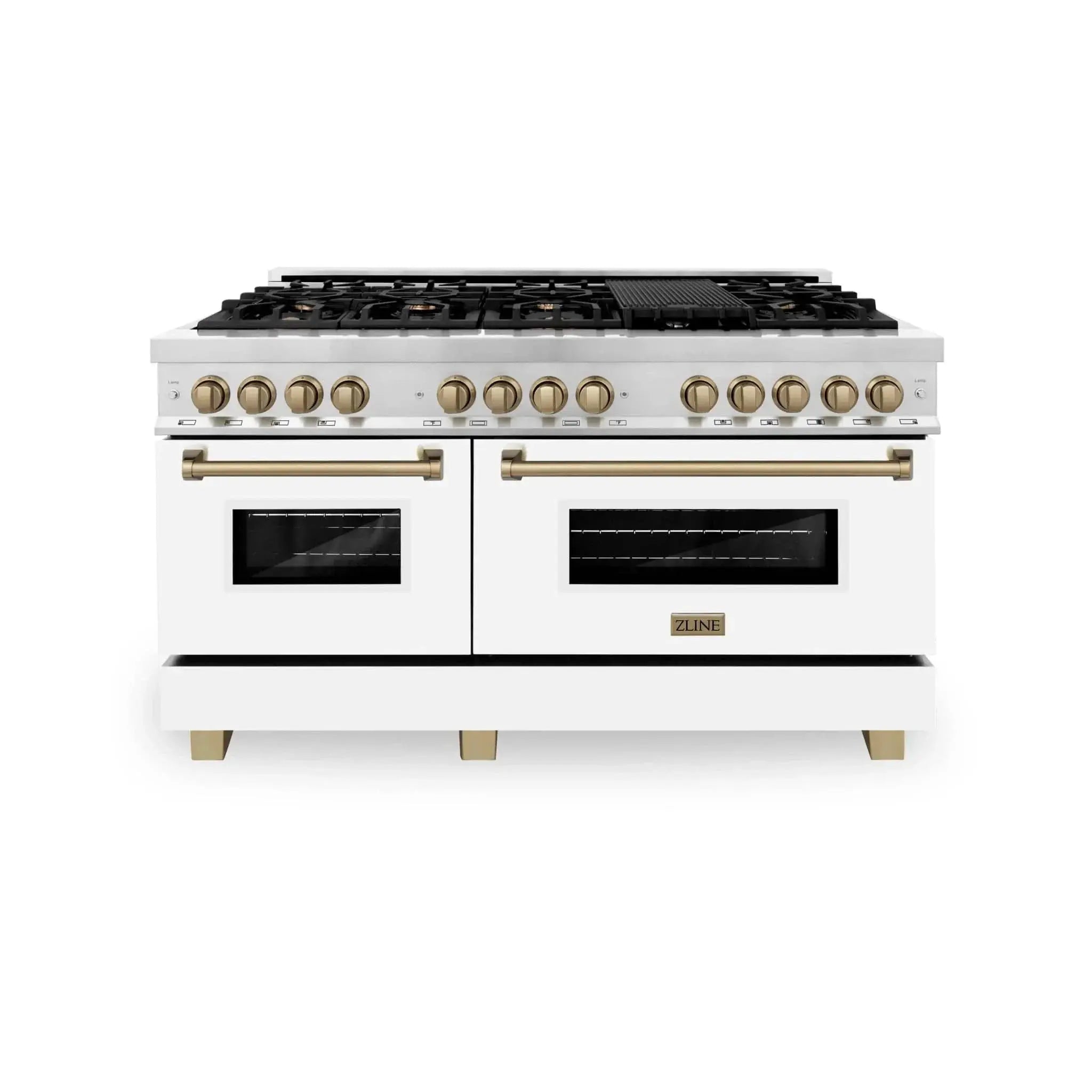 ZLINE 60" Autograph Edition, 7.4 cu. ft. Dual Fuel Range, RAZ-WM-60-CB by Farmhouse Kitchen and Bath