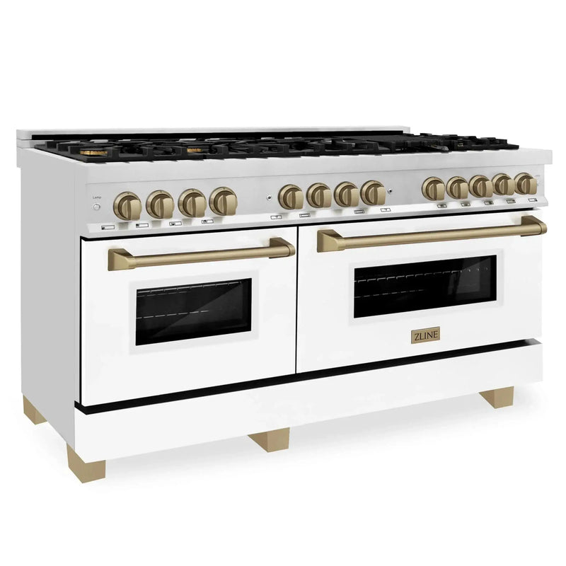 ZLINE 60" Autograph Edition, 7.4 cu. ft. Dual Fuel Range, RAZ-WM-60-CB by Farmhouse Kitchen and Bath