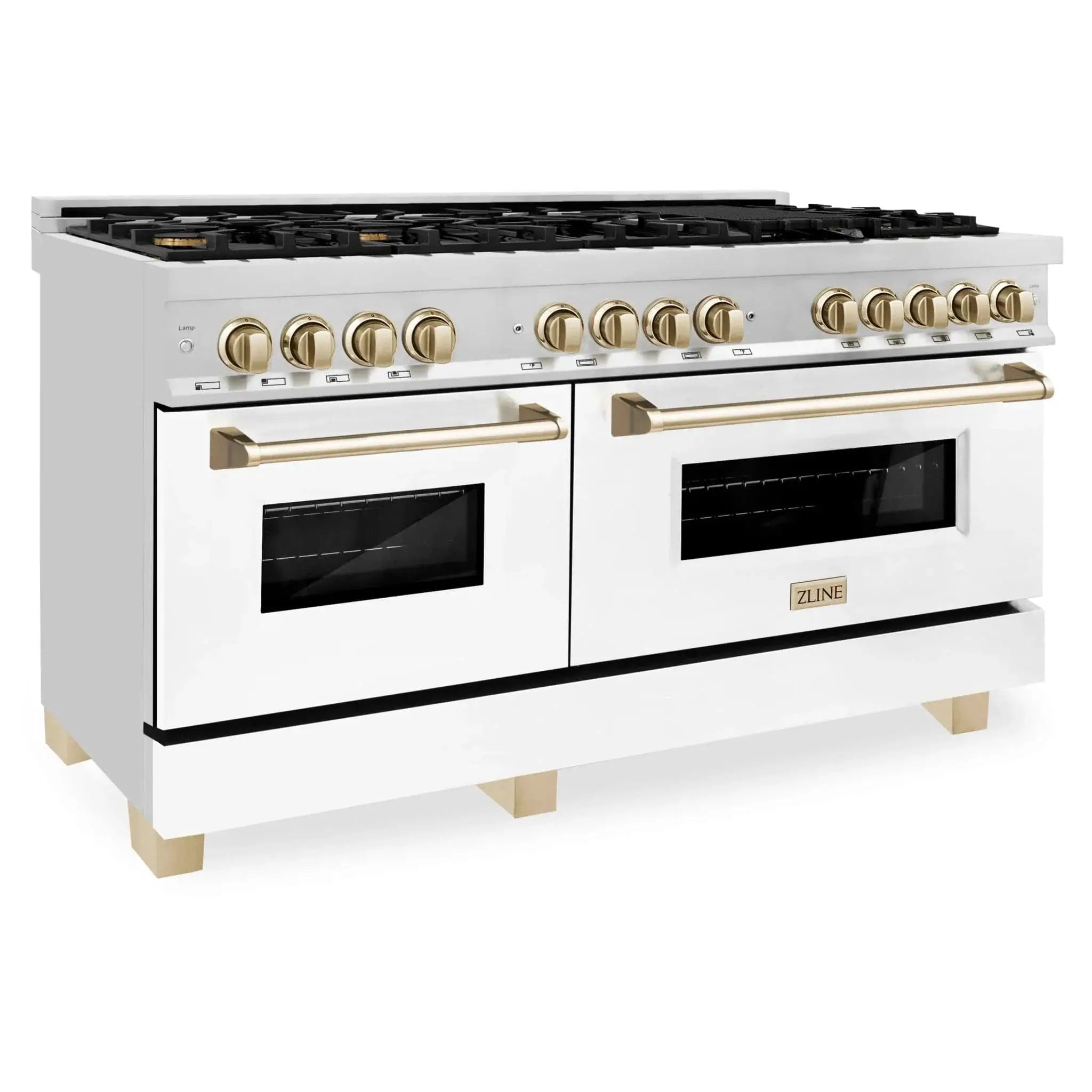 ZLINE 60" Autograph Edition, 7.4 cu. ft. Dual Fuel Range, RAZ-WM-60-G by Farmhouse Kitchen and Bath