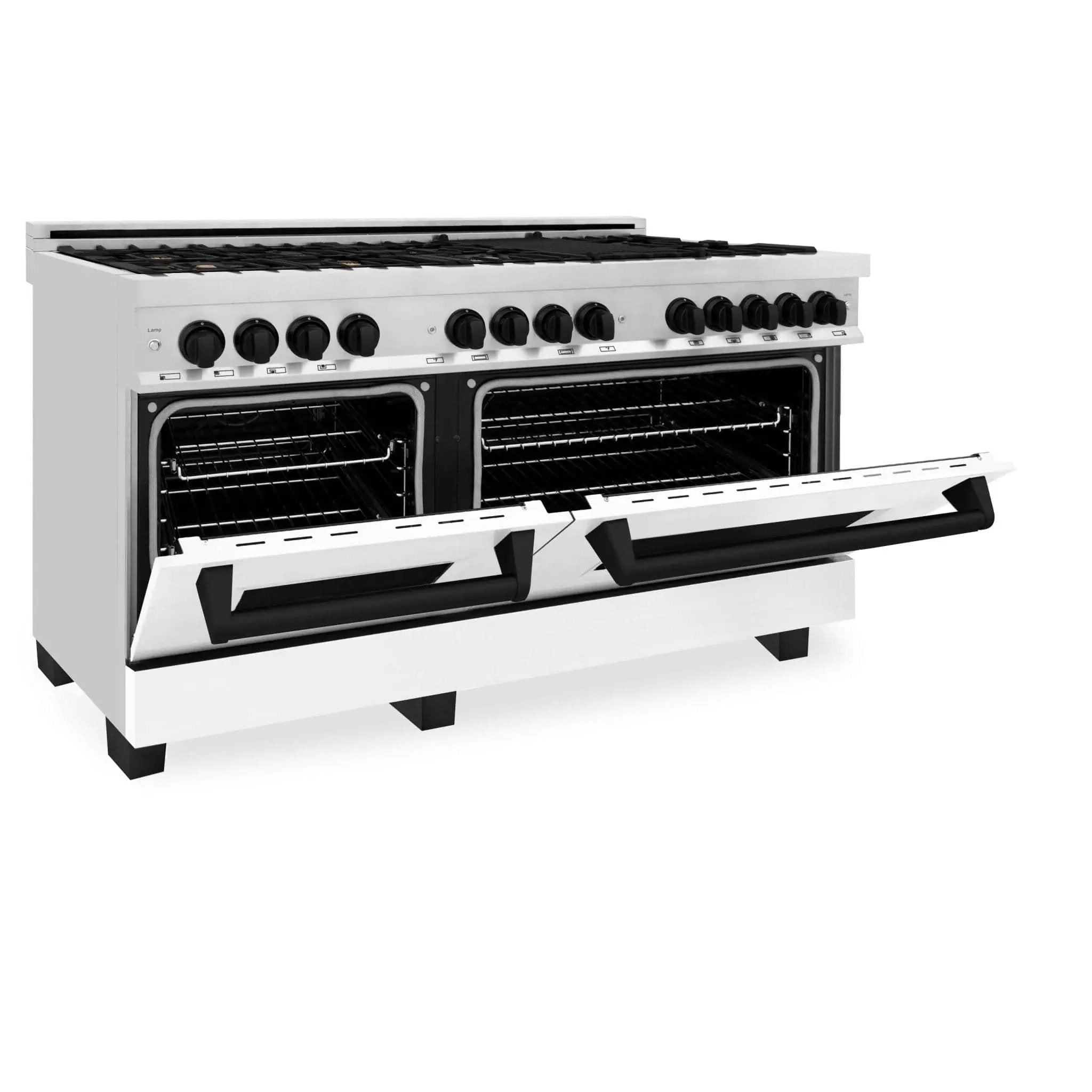 ZLINE 60" Autograph Edition, 7.4 cu. ft. Dual Fuel Range, RAZ-WM-60-MB by Farmhouse Kitchen and Bath