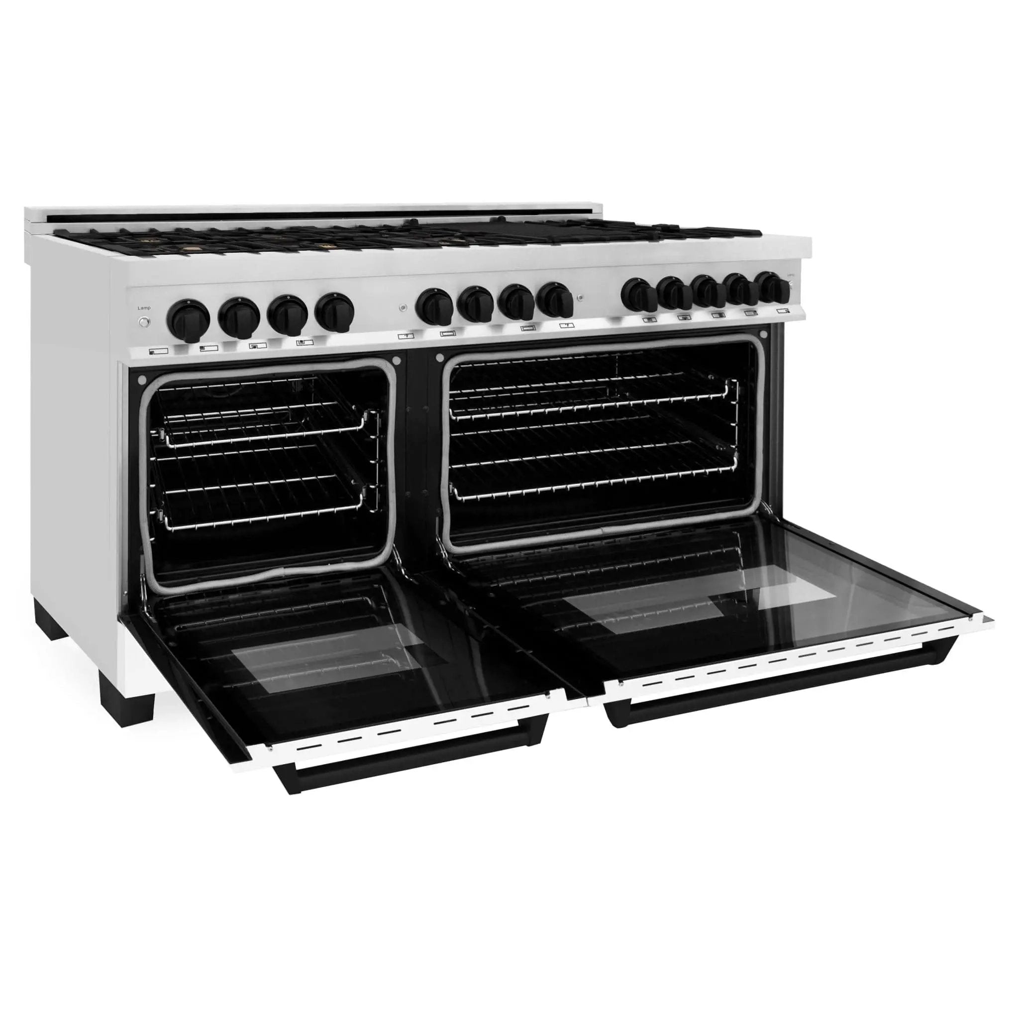 ZLINE 60" Autograph Edition, 7.4 cu. ft. Dual Fuel Range, RAZ-WM-60-MB by Farmhouse Kitchen and Bath