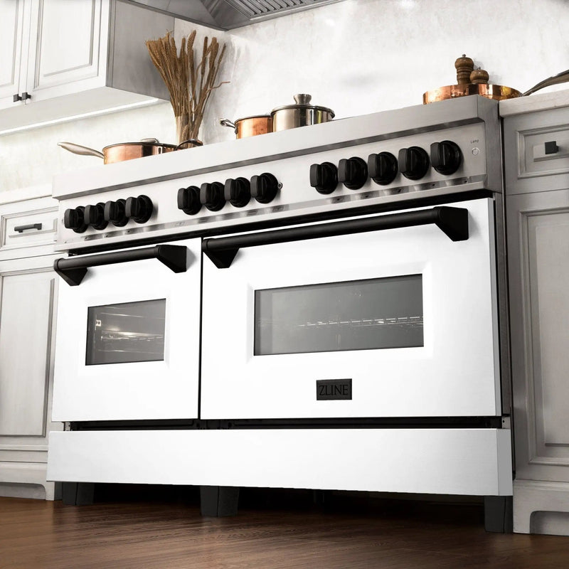 ZLINE 60" Autograph Edition, 7.4 cu. ft. Dual Fuel Range, RAZ-WM-60-MB by Farmhouse Kitchen and Bath