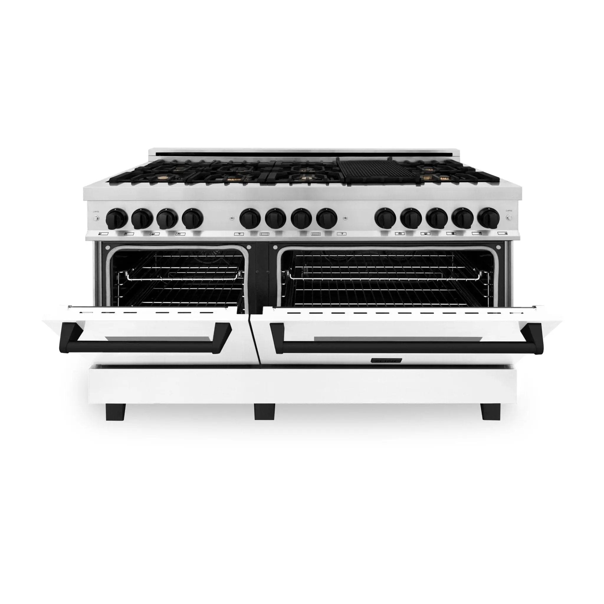 ZLINE 60" Autograph Edition, 7.4 cu. ft. Dual Fuel Range, RAZ-WM-60-MB by Farmhouse Kitchen and Bath