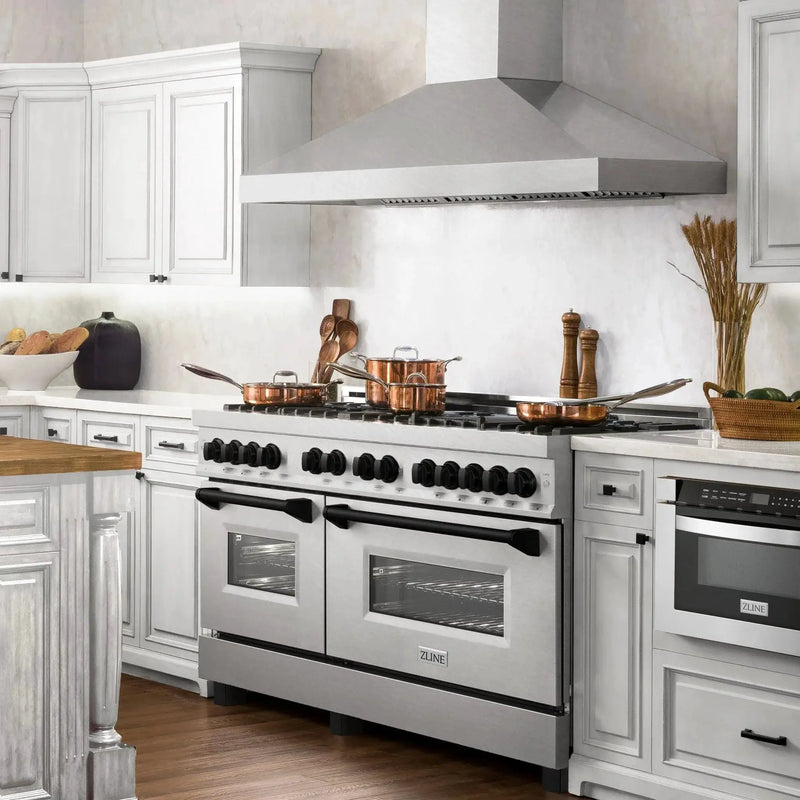 ZLINE 60" Autograph Edition Dual Fuel Range, DuraSnow, RASZ-SN-60-G by Farmhouse Kitchen and Bath