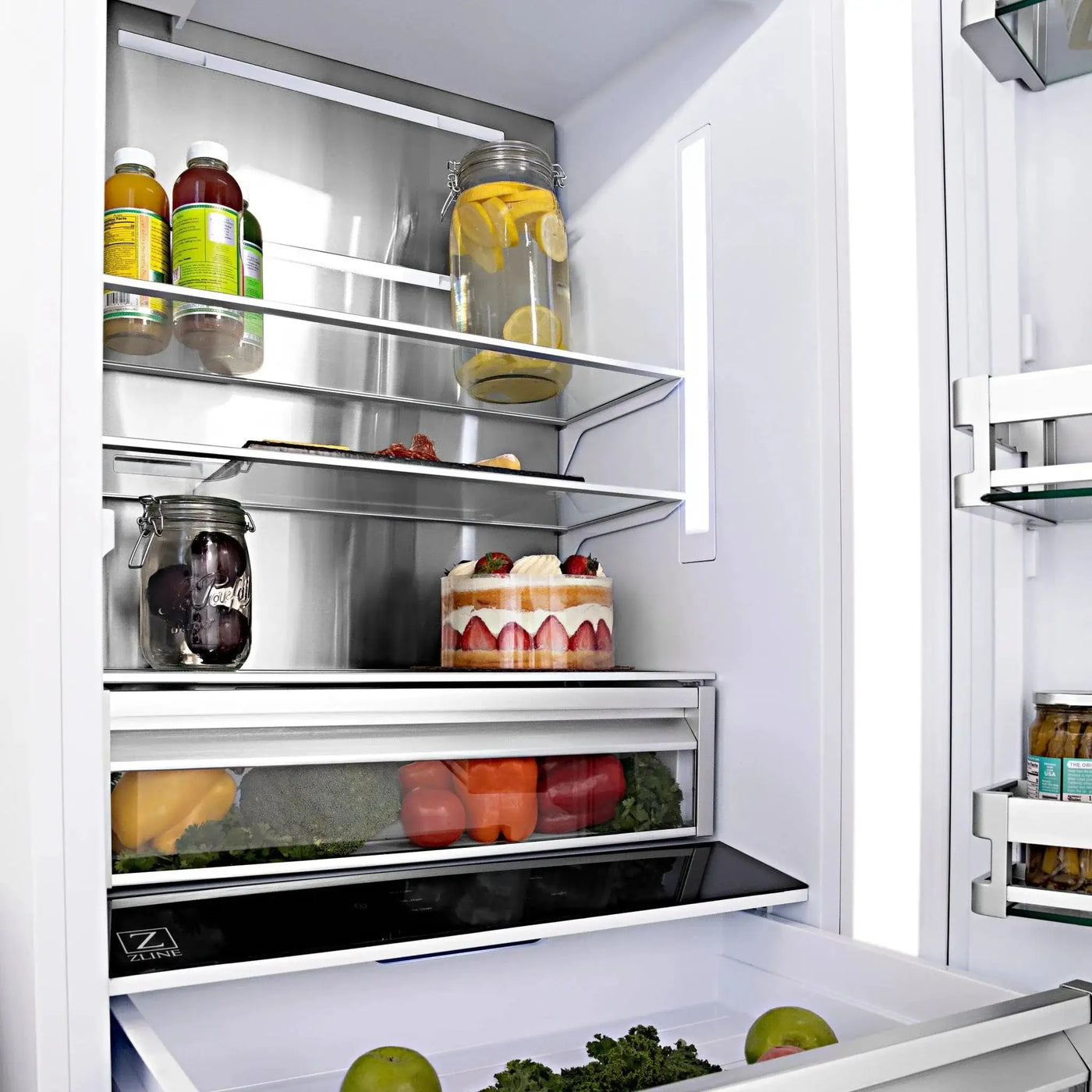 ZLINE 60" Autograph Edition French Door Refrigerator, Internal Water, Ice Dispenser, White Matte, Champagne Bronze Accents RBIVZ-WM-60-CB by Farmhouse Kitchen and Bath