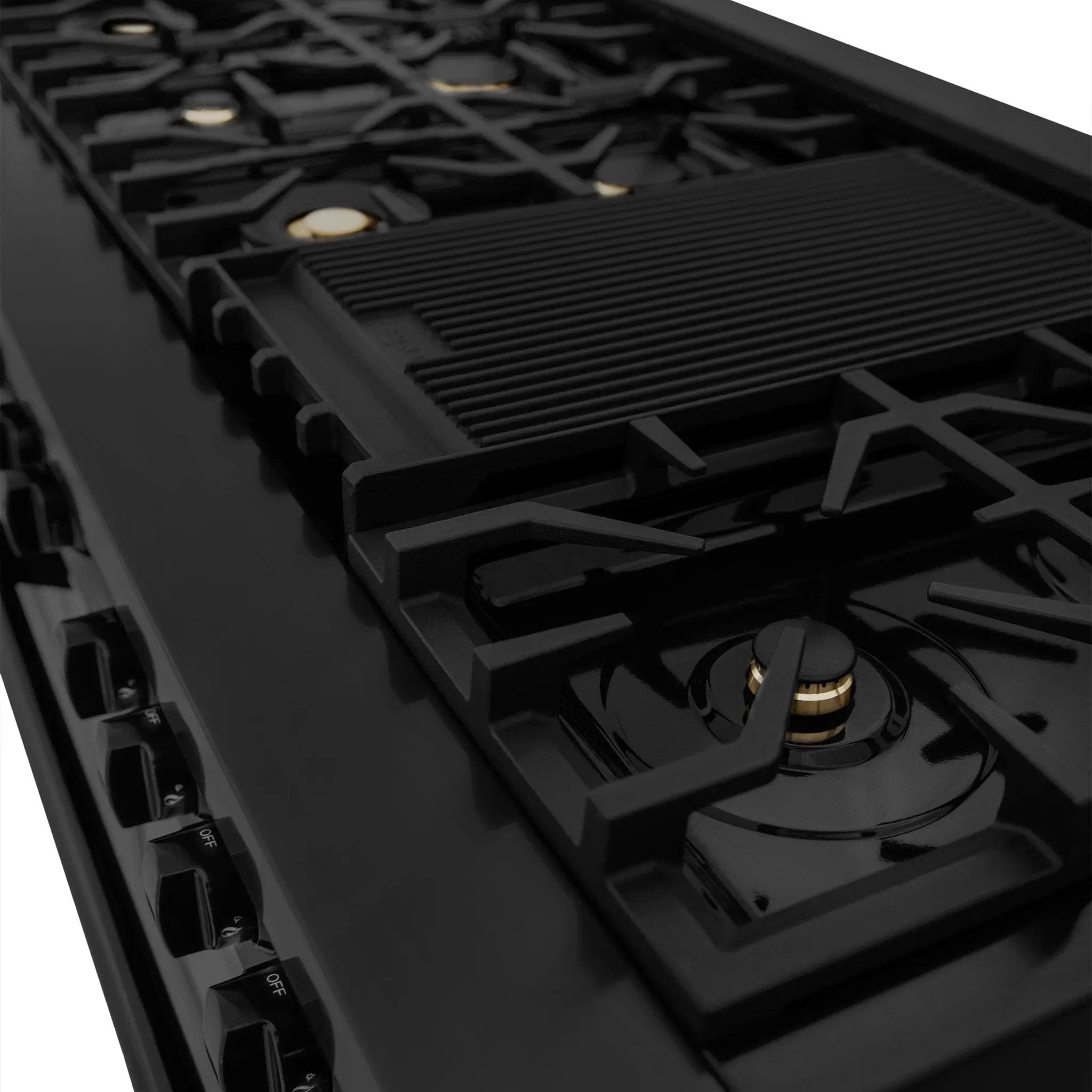 ZLINE 60" Dual Fuel Range, Black Stainless, Brass Burners, RAB-60 by Farmhouse Kitchen and Bath