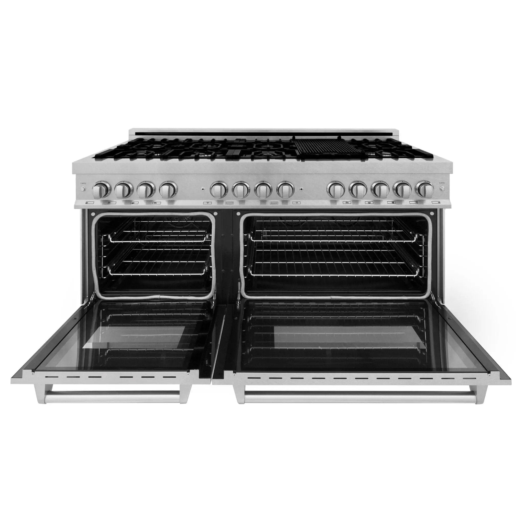 ZLINE 60" Dual Fuel Range, DuraSnow Stainless, RAS-SN-60 by Farmhouse Kitchen and Bath