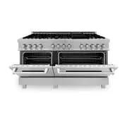 ZLINE 60" Dual Fuel Range, DuraSnow Stainless, RAS-SN-60 by Farmhouse Kitchen and Bath