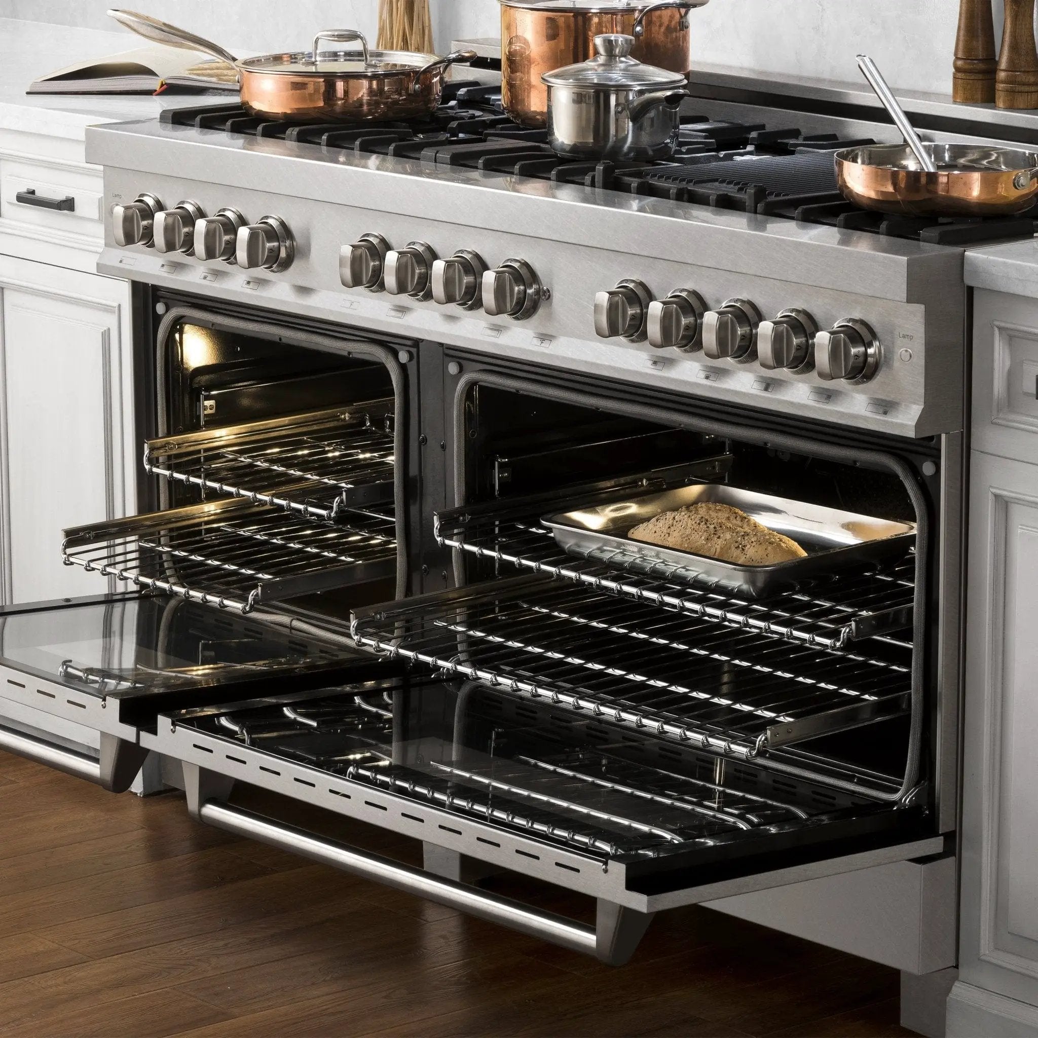 ZLINE 60" Dual Fuel Range, DuraSnow Stainless, RAS-SN-60 by Farmhouse Kitchen and Bath