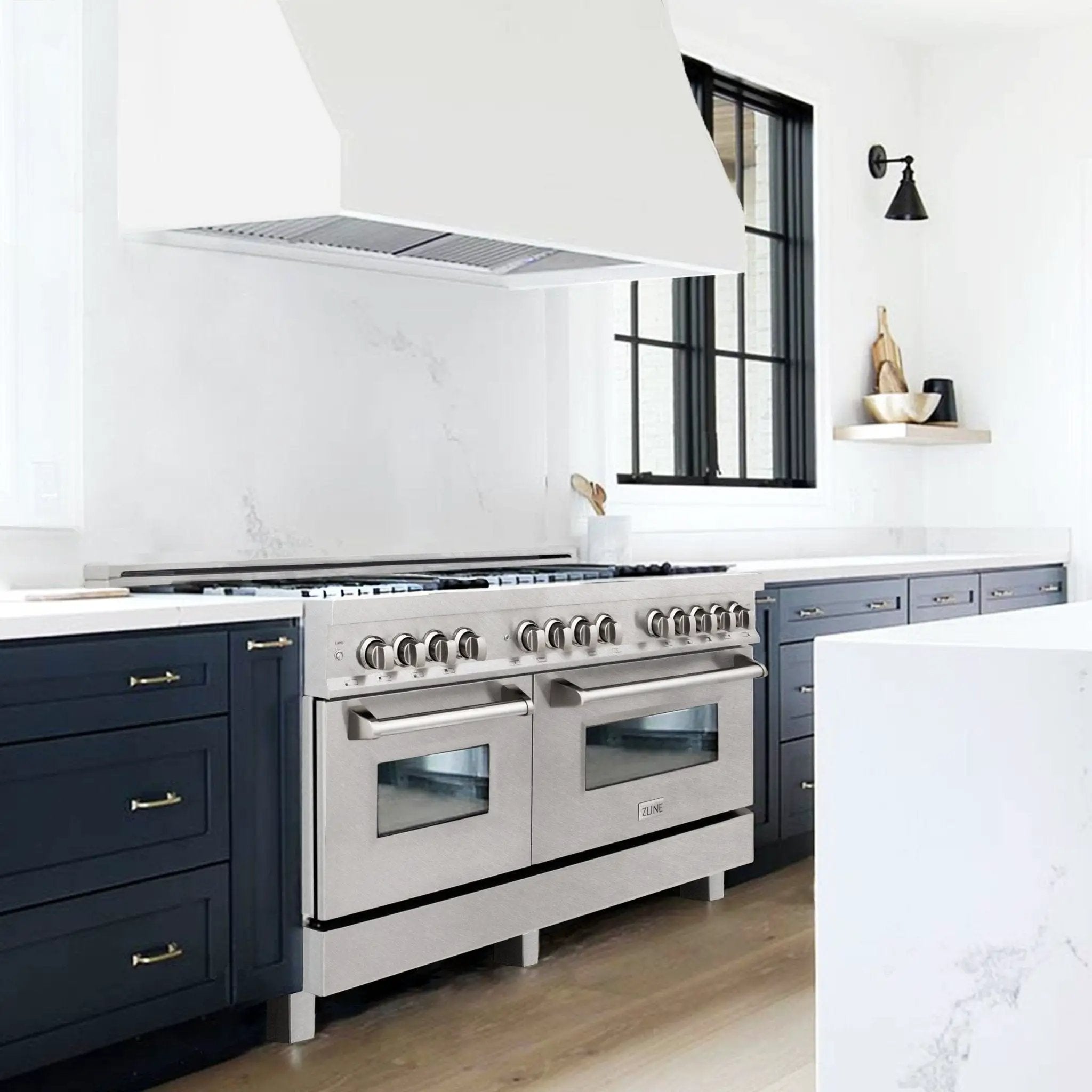 ZLINE 60" Dual Fuel Range, DuraSnow Stainless, RAS-SN-60 by Farmhouse Kitchen and Bath