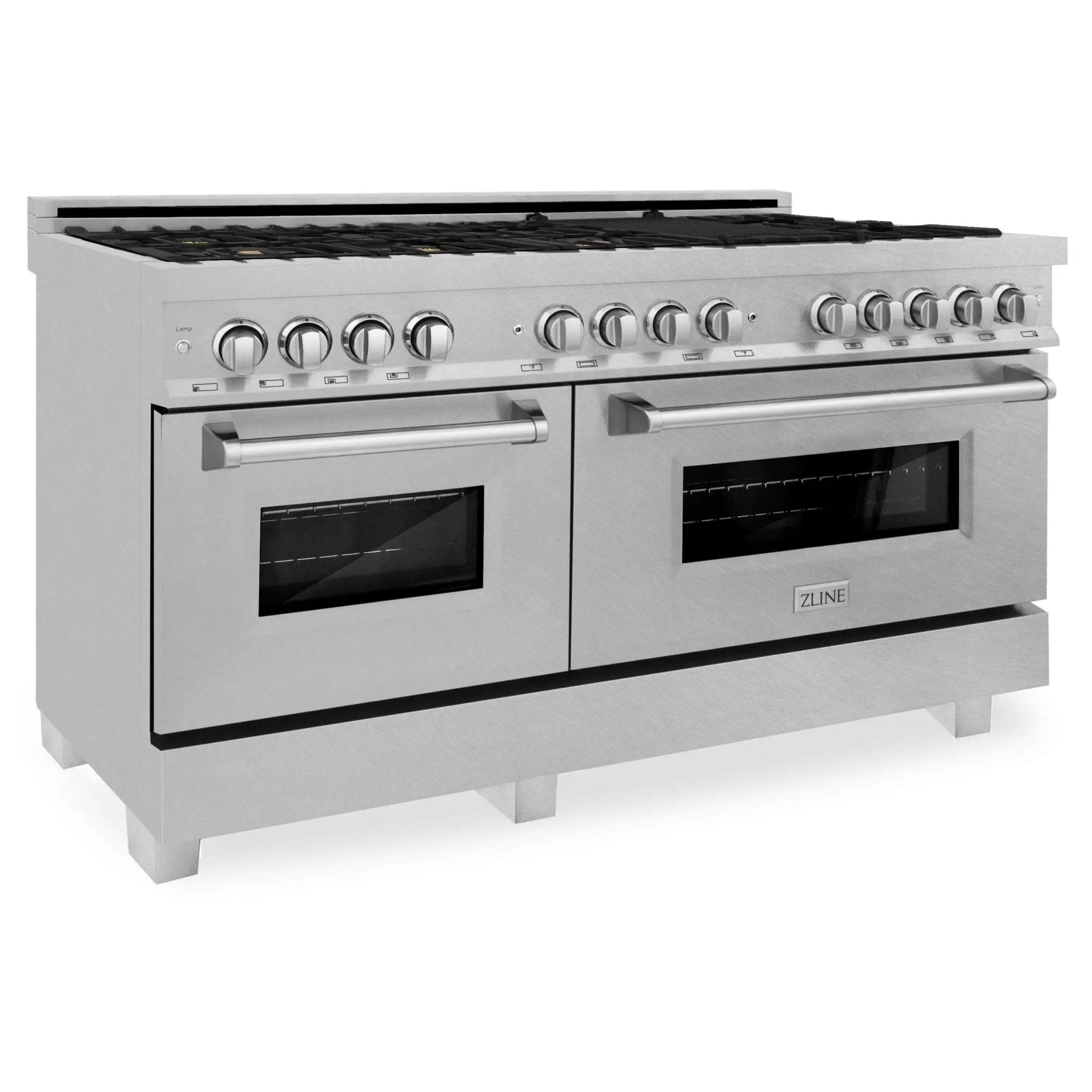 ZLINE 60" Dual Fuel Range, DuraSnow Stainless, RAS-SN-60 by Farmhouse Kitchen and Bath