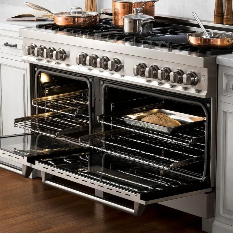 ZLINE 60" Dual Fuel Range In Stainless Steel, Brass Burners, RA-BR-60 by Farmhouse Kitchen and Bath