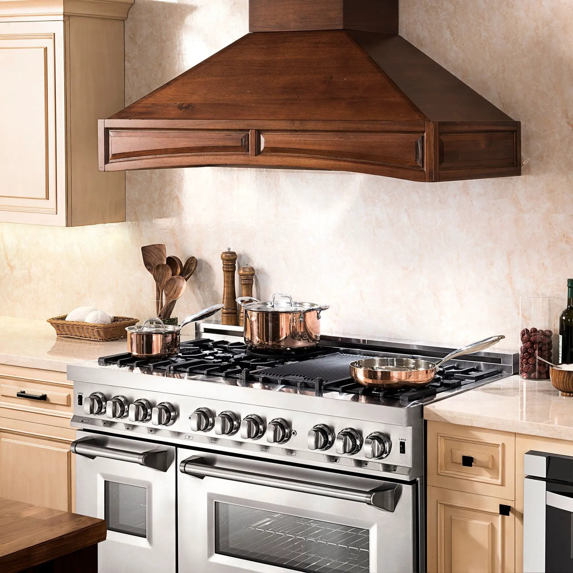 ZLINE 60" Dual Fuel Range, Snow Stainless, Brass Burners, RAS-SN-BR-60 by Farmhouse Kitchen and Bath